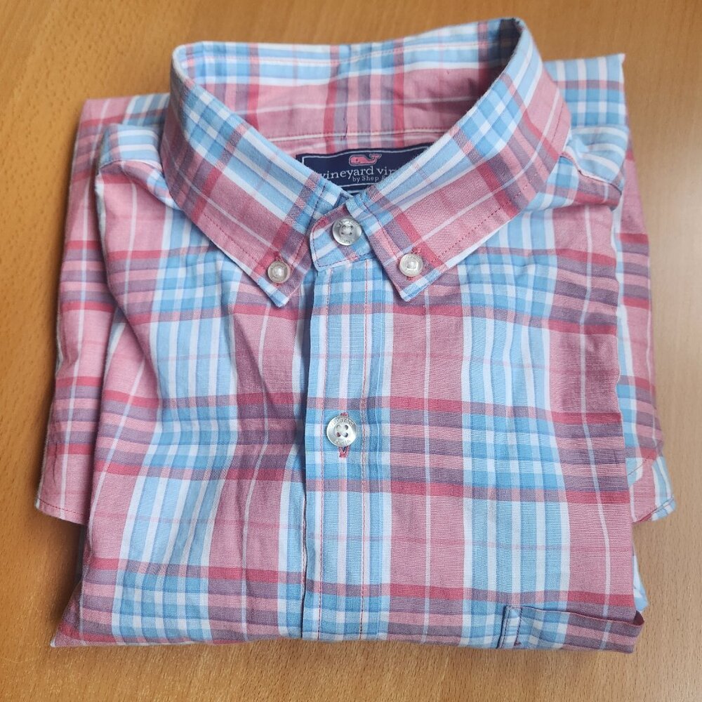 Vineyard Vines Plaid Button Down Shirt Mens Small Classic Fit Preppy Long Sleeve